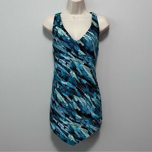 Magicsuit Aquarius Taylor Multi-Color Tankini Swim Top Size 14